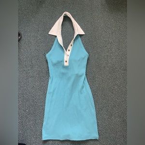A blue body con urban outfitters mini dress
